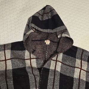 Mossimo Supply Co. Black and Gray Plaid Poncho